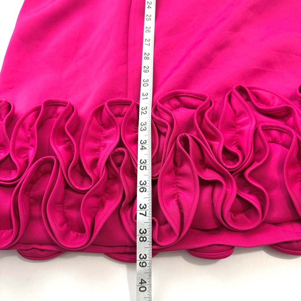 Lane Bryant Sz 26p Pink Sleeveless Ruffled Hem Sheath Dress V-Neck Romantic Sexy - Picture 11 of 13